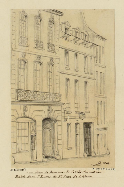 Fichier:1864 Léon Leymonnerye Saint-Jean-de-Latran. Rue Jean de Beauvais.png