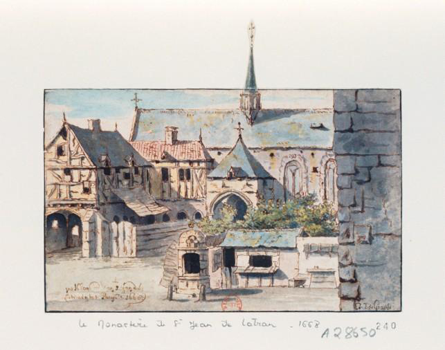 Fichier:1668, J. De Grave, Her klooster van St. Yan de lateraez tot Parys (le monastère de St Jean de Latran à Paris). Bibliothèque nationale de France..jpg