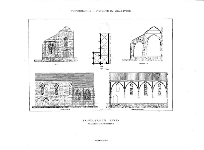 Fichier:Berty, Topographie historique du Vieux Paris, planche "Saint-Jean de Latran Chapelle de la commanderie", p. 292b.jpg