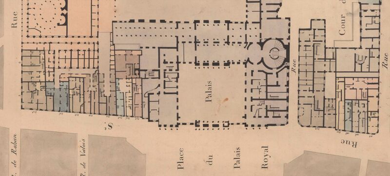 Fichier:Palais-Royal-I1-StHonoré-Nord-dela-Place-Vasserot 1830.jpg
