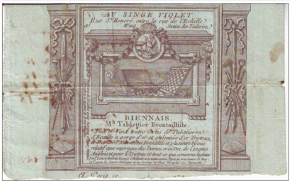 Biennais, en-tête ca 1800 (Coll. part.)