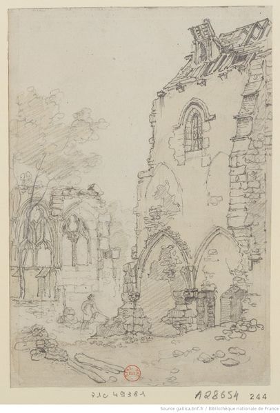 Fichier:1825, Alfred Bonnardot, ruines de St Jean de Latran (au dos - 20 février 1825).jpg